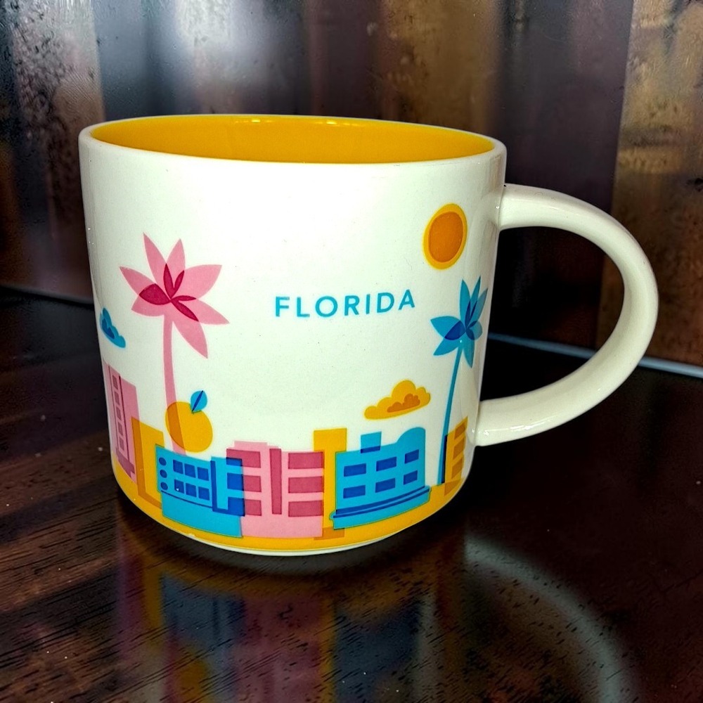 Starbucks Florida You Are Here Collection Ceramic Coffee Mug 14oz 2012 Palm Tree
